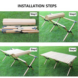 Folding Wood Roll Table